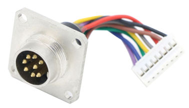 Câble équipé du connecteur M16 de bâti de panneau de câble de la bride DIN 8Pin AISG avec le connecteur de JST